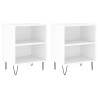 Mesas de cabeceira 2pcs 40x30x50 cm derivados de madeira branco 2
