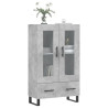 Aparador alto madera de ingeniería gris hormigón 69.5x31x115 cm 3