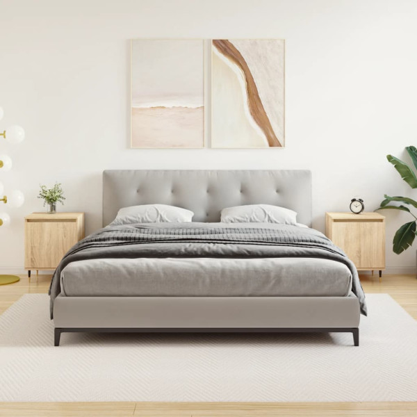 Mesitas noche 2 uds madera ingeniería roble Sonoma 40x30x50 cm D