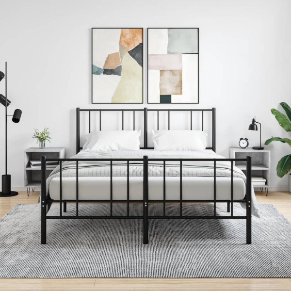 Mesitas de noche 2 uds madera gris hormigón 40x30x50 cm D