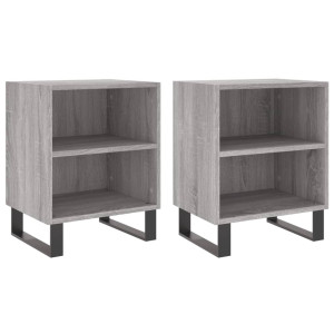 Mesas cabeceira 2pcs 40x30x50 cm derivados madeira cinza sonoma H