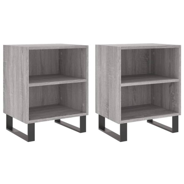 Mesas cabeceira 2pcs 40x30x50 cm derivados madeira cinza sonoma M 2