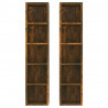 Estantería para CD 2 uds madera roble ahumado 21x16x93.5 cm 4