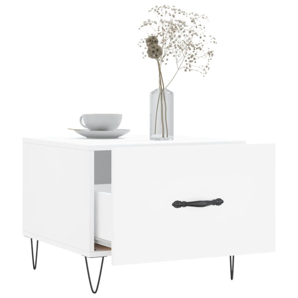 Mesa de centro madera de ingeniería blanca 50x50x40 cm M 4