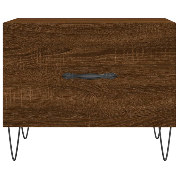 Mesa de centro madera contrachapada roble marrón 50x50x40 cm M 5