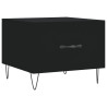 Mesa de centro madera contrachapada negro 50x50x40 cm 2