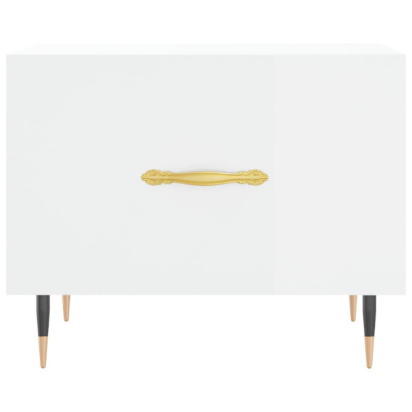 Mesa de centro madera de ingeniería brillo blanco 50x50x40 cm M 5