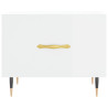 Mesa de centro madera de ingeniería brillo blanco 50x50x40 cm 5