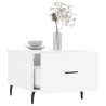 Mesa de centro madera de ingeniería brillo blanco 50x50x40 cm 4