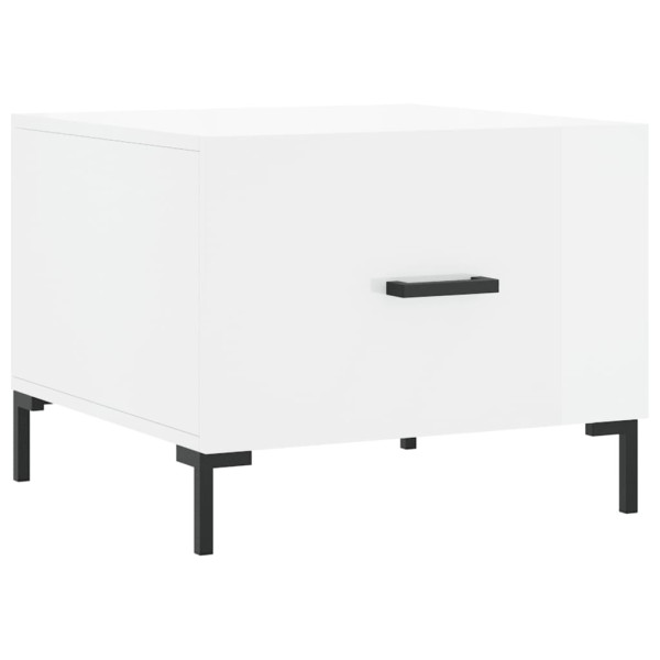 Mesa de centro madera de ingeniería brillo blanco 50x50x40 cm M 2