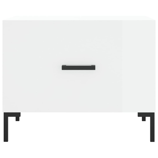 Mesa de centro madera de ingeniería brillo blanco 50x50x40 cm M 5