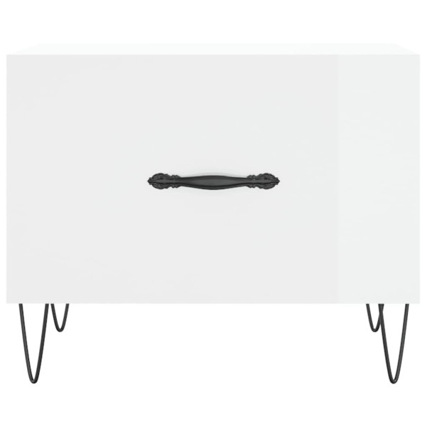 Mesa de centro madera de ingeniería brillo blanco 50x50x40 cm M 5