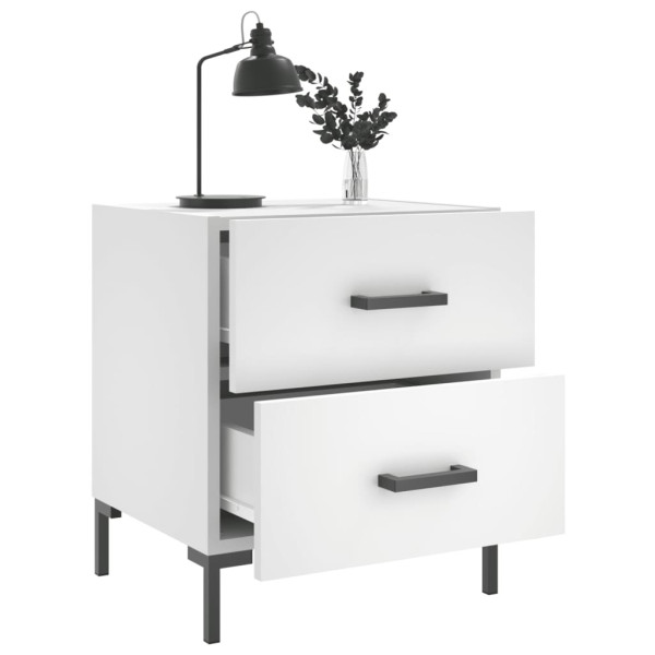 Mesa de cabeceira em madeira de engenharia branca 40x35x47,5 cm M 4