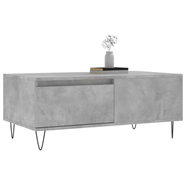Mesa de centro madera contrachapada gris hormigón 90x50x36.5 cm M 4