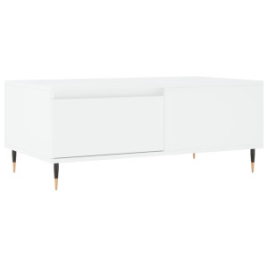 Mesa de centro madera contrachapada blanco 90x50x36.5 cm H