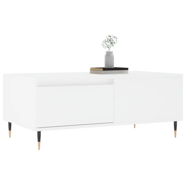 Mesa de centro madera contrachapada blanco 90x50x36.5 cm M 4