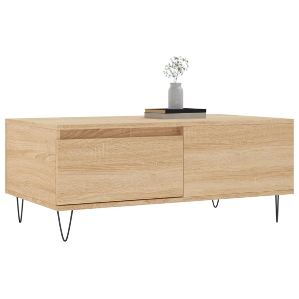 Mesa de centro madera contrachapada roble Sonoma 90x50x36.5 cm M 4