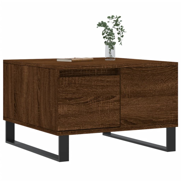 Mesa de centro madera contrachapada roble marrón 55x55x36.5 cm M 3