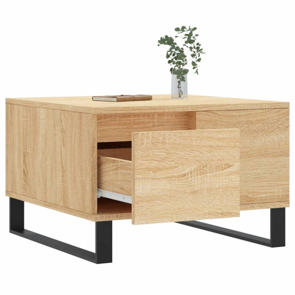 Mesa de centro madera contrachapada roble Sonoma 55x55x36.5 cm M 4