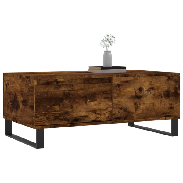Mesa de centro madera contrachapada roble ahumado 90x50x36.5 cm M 4