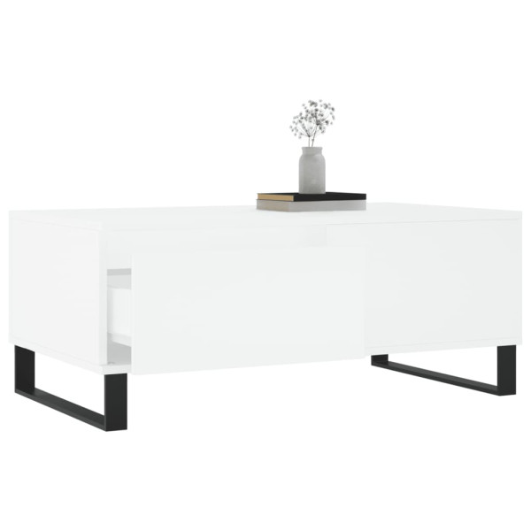 Mesa de centro madera contrachapada blanco 90x50x36.5 cm M 3