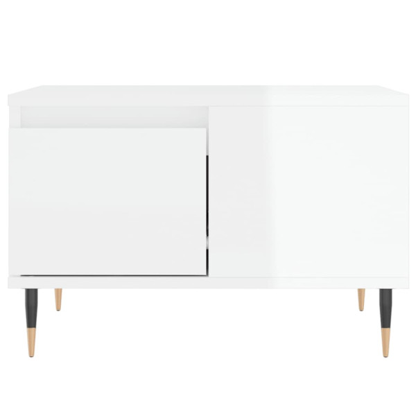 Mesa de centro 55x55x36.5 cm derivados madeira branco brilhante M 5