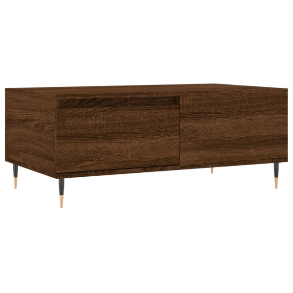 Mesa de centro madera contrachapada marrón roble 90x50x36.5 cm M 2