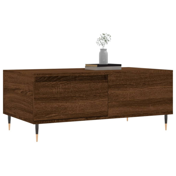 Mesa de centro madera contrachapada marrón roble 90x50x36.5 cm M 4
