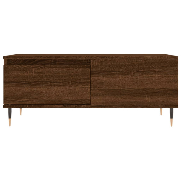 Mesa de centro madera contrachapada marrón roble 90x50x36.5 cm M 5