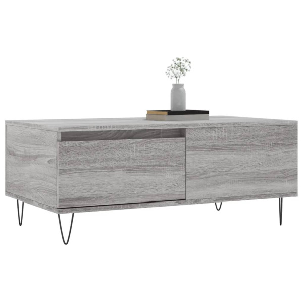 Mesa de centro madera contrachapada gris Sonoma 90x50x36.5 cm M 4