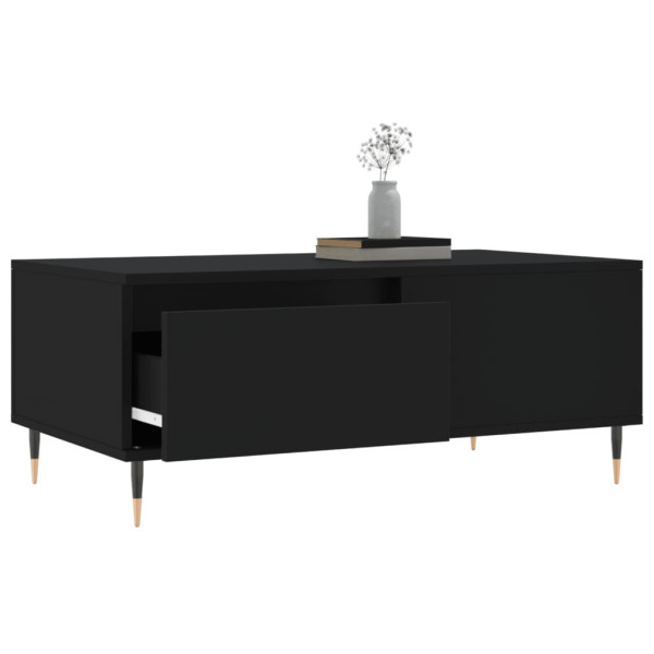 Mesa de centro madera contrachapada negro 90x50x36.5 cm M 3