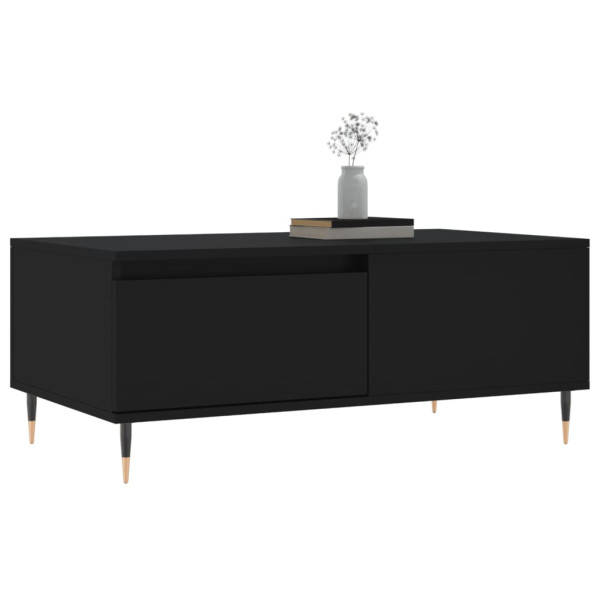 Mesa de centro madera contrachapada negro 90x50x36.5 cm M 4