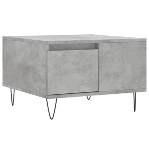 Mesa de centro madera contrachapada gris hormigón 55x55x36.5 cm H