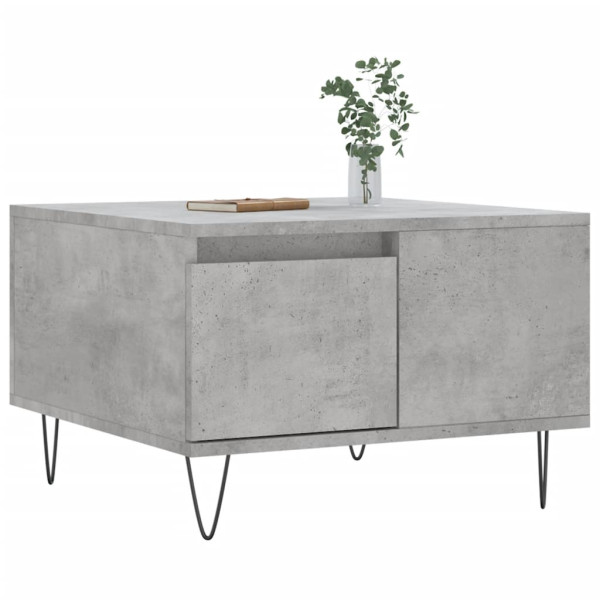 Mesa de centro madera contrachapada gris hormigón 55x55x36.5 cm M 3