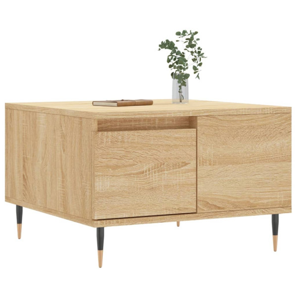 Mesa de centro madera contrachapada roble Sonoma 55x55x36.5 cm M 3