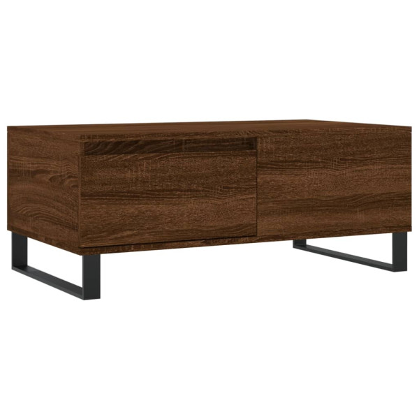 Mesa de centro madera contrachapada marrón roble 90x50x36.5 cm M 2