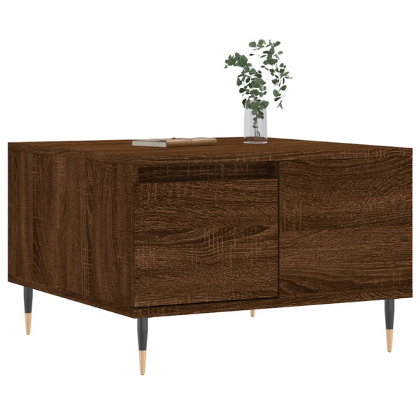 Mesa de centro madera contrachapada roble marrón 55x55x36.5 cm M 3