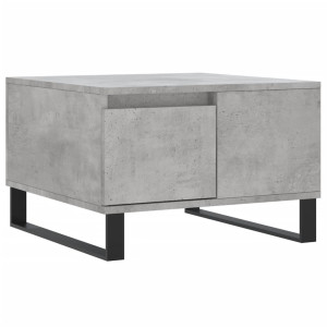 Mesa de centro madeira revestida de concreto cinza 55x55x36,5 cm H