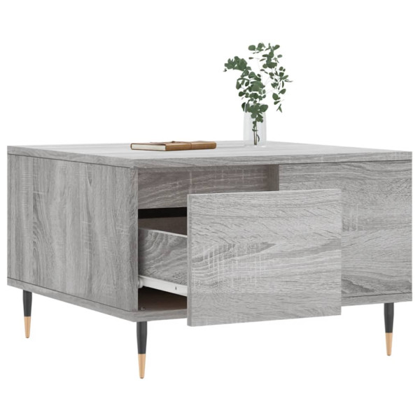Mesa de centro madera contrachapada gris Sonoma 55x55x36.5 cm M 4
