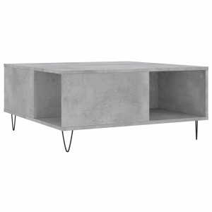 Mesa de centro madera contrachapada gris hormigón 80x80x36.5 cm H