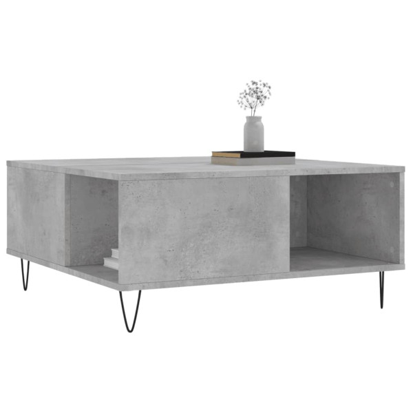 Mesa de centro madera contrachapada gris hormigón 80x80x36.5 cm M 3