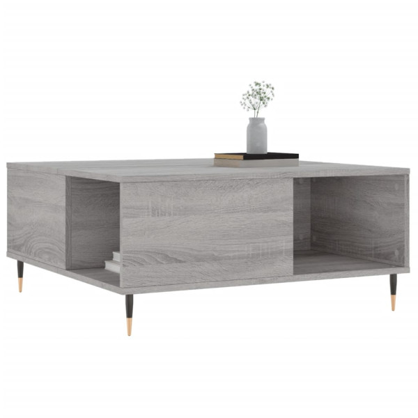 Mesa de centro madera contrachapada gris Sonoma 80x80x36.5 cm M 3