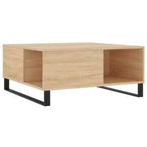 Mesa de centro madera contrachapada roble Sonoma 80x80x36.5 cm H