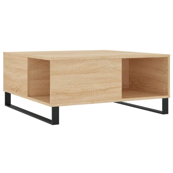 Mesa de centro madera contrachapada roble Sonoma 80x80x36.5 cm M 2