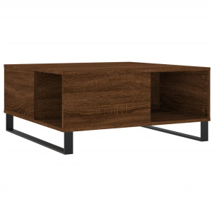 Mesa de centro madera contrachapada roble marrón 80x80x36.5 cm H