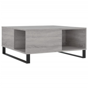 Mesa de centro madera contrachapada gris Sonoma 80x80x36.5 cm H