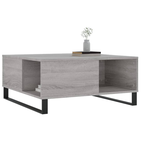 Mesa de centro madera contrachapada gris Sonoma 80x80x36.5 cm M 3