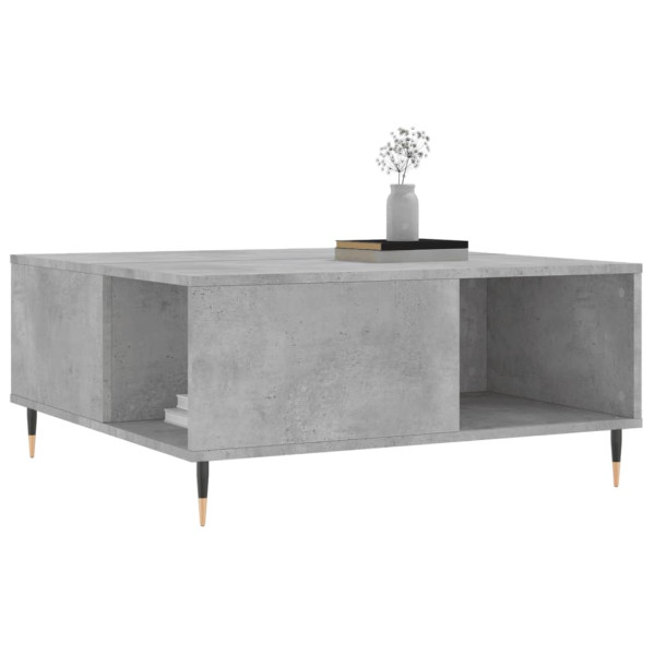 Mesa de centro madera contrachapada gris hormigón 80x80x36.5 cm M 3