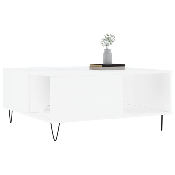 Mesa de centro madera contrachapada blanco 80x80x36.5 cm M 3