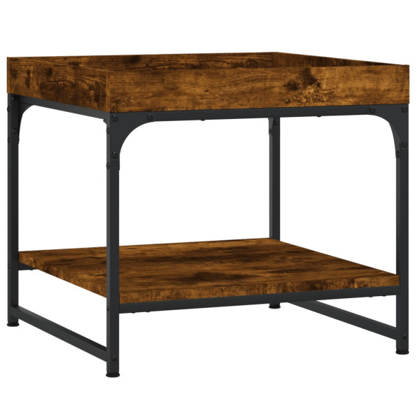 Mesa de centro madera ingeniería roble ahumado 49.5x49.5x45 cm M 2